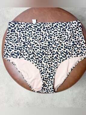 aerie High Waist Leopard Print Bikini Bottoms